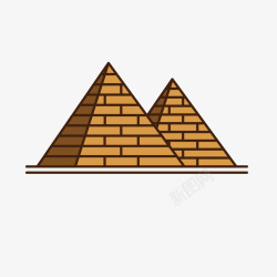 埃及风格电视墙金色金字塔高清图片