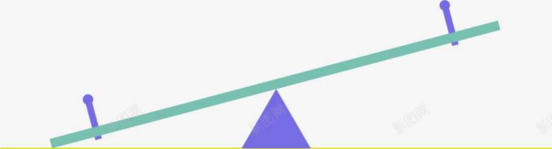 紫色扁平三角跷跷板png免抠素材_新图网 https://ixintu.com 6月1号 儿童节 六一节 游乐设施 玩耍 童趣 跷跷板