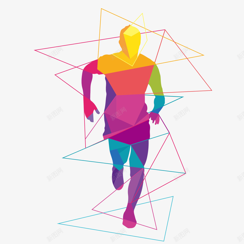 创意运动跑步人物png免抠素材_新图网 https://ixintu.com 个性 人物创意 创意矢量 动感 抽象人物 时尚 跑步 跑步人物 运动员