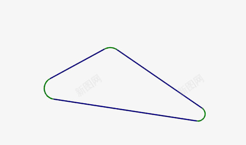 蓝色圆角三角形png免抠素材_新图网 https://ixintu.com 圆角 圆角三角形 手绘 蓝色
