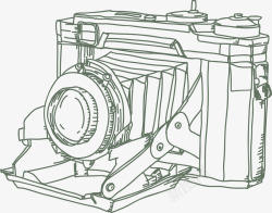 水墨老式相机图素材