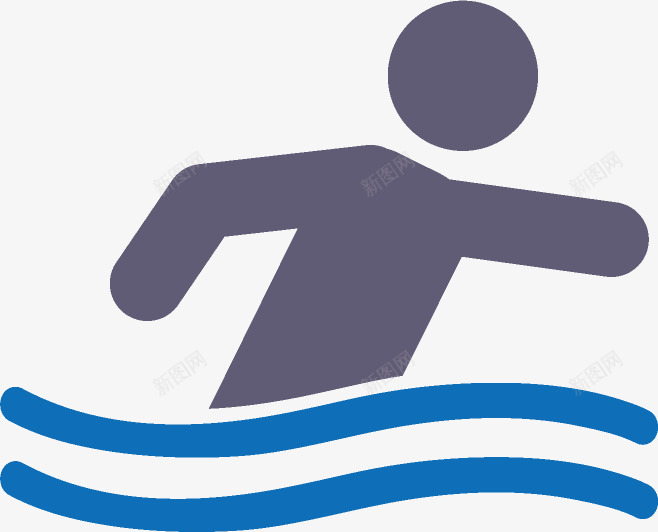卡通版手绘游泳的人物图标png_新图网 https://ixintu.com 免抠图 卡通人物 效果图 游泳 装饰图 运动健身