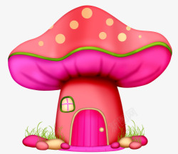 圆点房子圆点蘑菇卡通童话房子高清图片