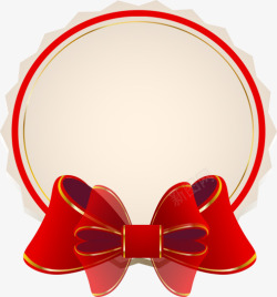 红色艺术圆形蝴蝶结素材