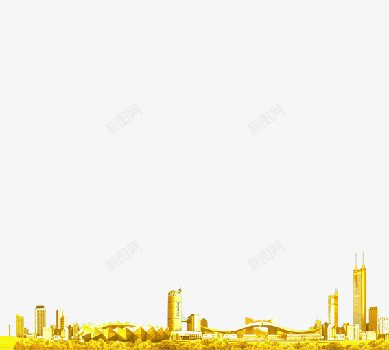 金色的城市png免抠素材_新图网 https://ixintu.com 城市 大厦 金色 高楼大厦
