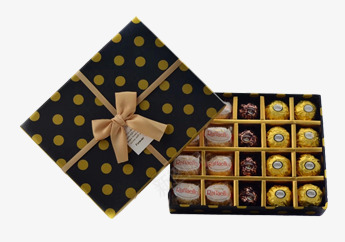 巧克力黑色圆点礼盒png免抠素材_新图网 https://ixintu.com 产品实物 巧克力 礼盒 黑色
