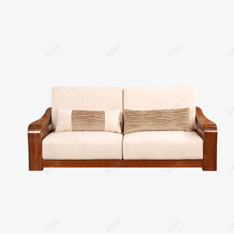 实物双人木质沙发png免抠素材_新图网 https://ixintu.com 双人木质沙发 实木沙发 新中式沙发 简约风