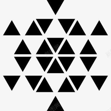 六边形和三角形的多边形装饰图标图标