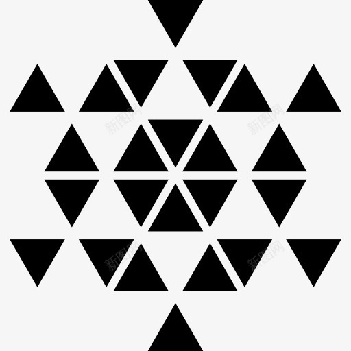 六边形和三角形的多边形装饰图标png_新图网 https://ixintu.com 三角形 六边形 多边形 形状