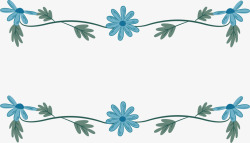 蓝色小雏菊边框素材