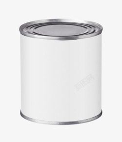 白色缠绕贴纸的金属罐子实物素材