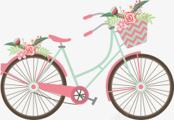 车辆图案自行车美丽花篮自行车高清图片