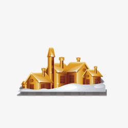 金光闪闪城堡建筑体金色城堡效果图高清图片
