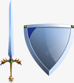 宝剑和三角盾牌素材