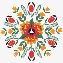 中式装饰植物手绘文艺花卉花纹高清图片