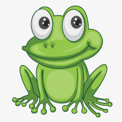 创意青蛙手绘绿色青蛙矢量图高清图片