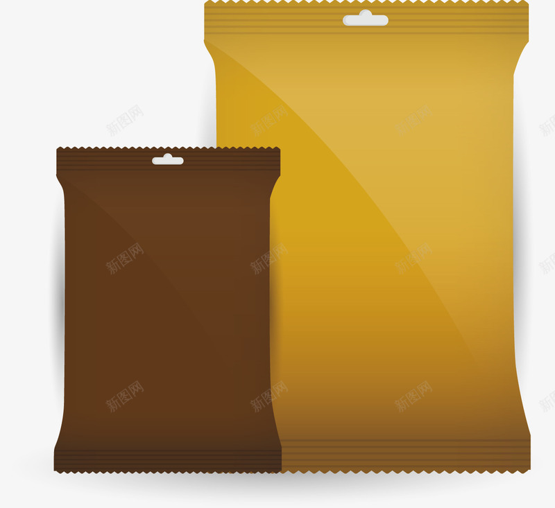 手绘两个写实塑料包装袋png免抠素材_新图网 https://ixintu.com 写实 包装袋 手绘