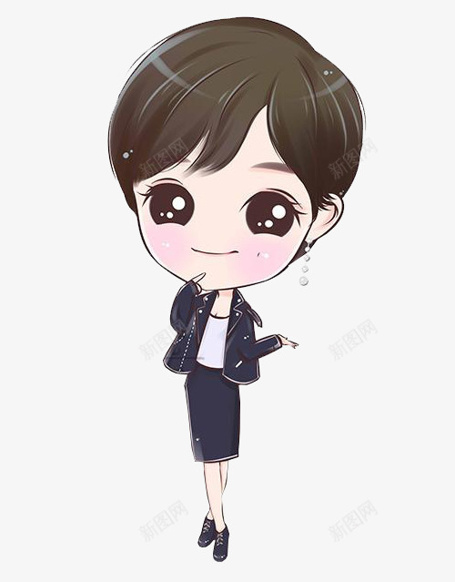 短发美女