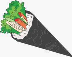 手卷寿司三角形生菜寿司高清图片