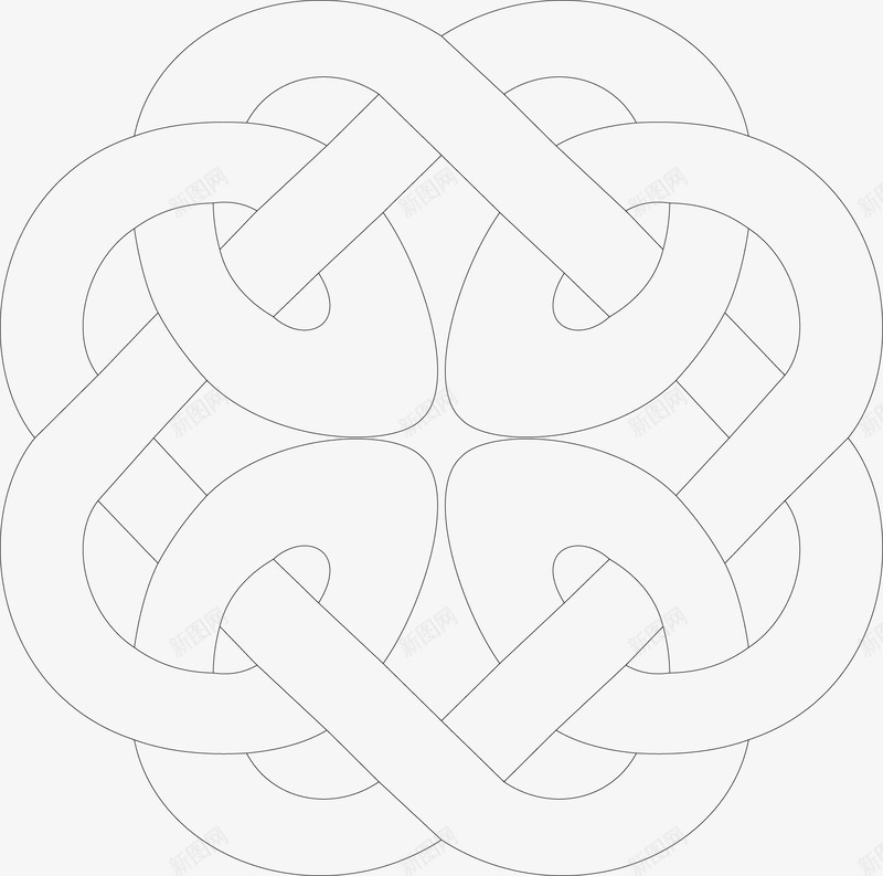 黑白线条装饰png免抠素材_新图网 https://ixintu.com 中国风 中式风格 黑白线条装饰