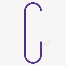 紫色回形针字母C素材