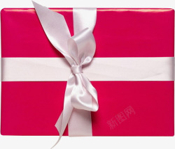 盒白粉色礼物盒白蝴蝶结高清图片