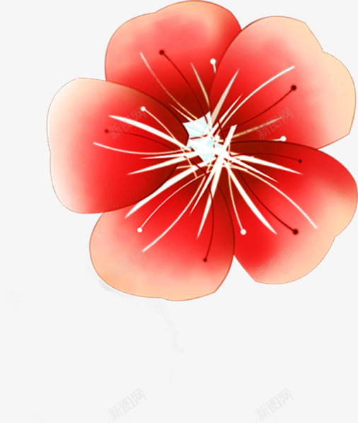 红色花朵卡通手绘植物效果图png免抠素材_新图网 https://ixintu.com 卡通 效果图 植物 红色 花朵