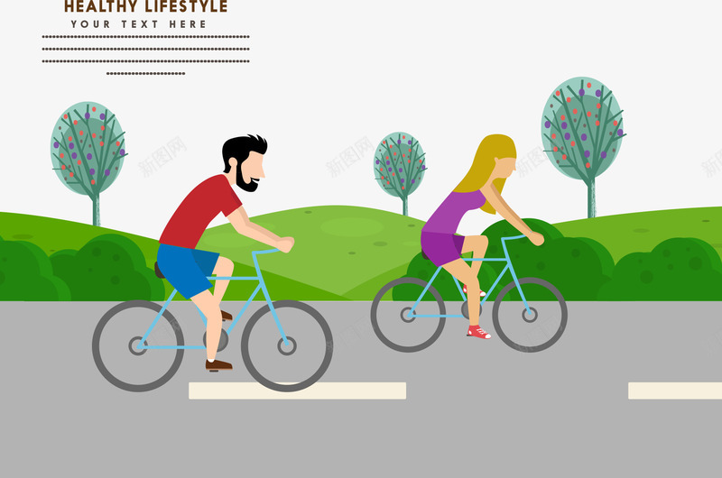 骑自行车锻炼png免抠素材_新图网 https://ixintu.com 扁平化 效果图 艺术 设计 锻炼 骑自行车矢量 骑自行车矢量素材