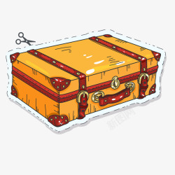 古典箱子一只扁平化的行李箱矢量图高清图片