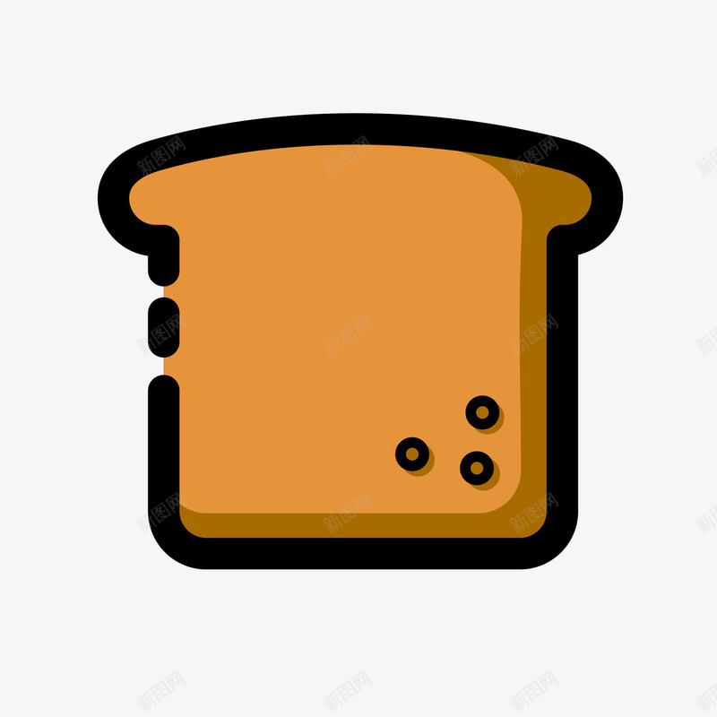灰色面包片png免抠素材_新图网 https://ixintu.com 圆点 扁平化 灰色 线稿 美食 面包片 食物