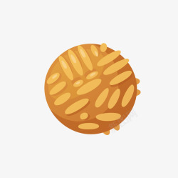 核桃酥饼黄色的营养桃酥饼干矢量图高清图片