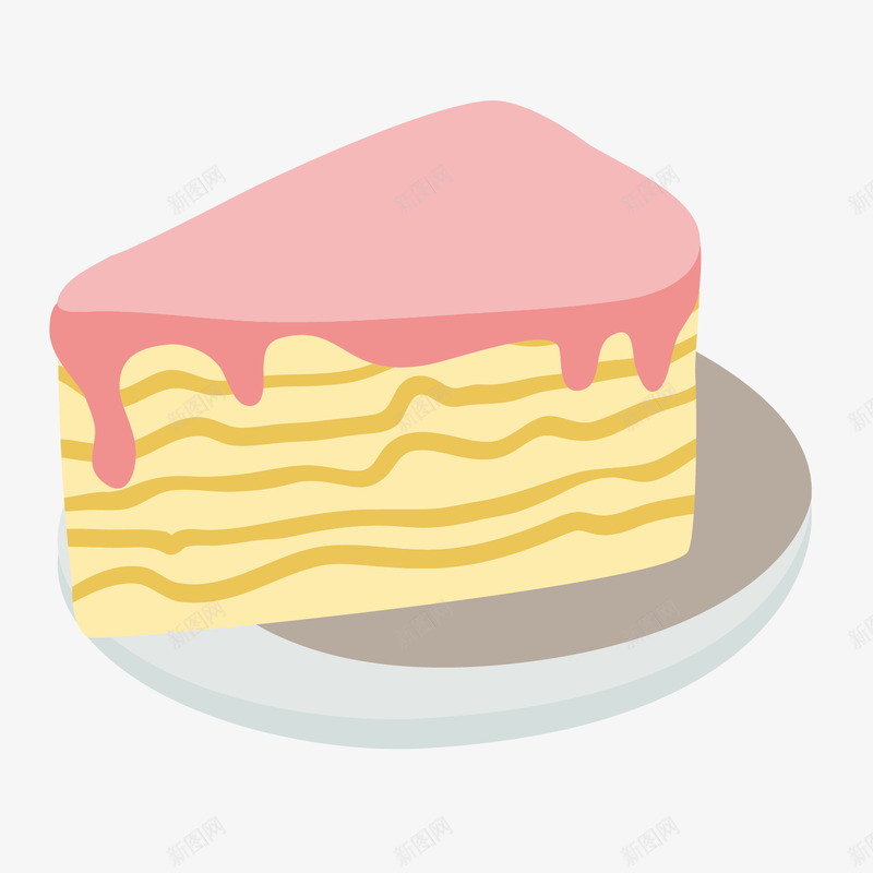 手绘榴莲蛋糕矢量图ai免抠素材_新图网 https://ixintu.com 中式甜品 卡通设计 美食设计 蛋糕设计 食物设计 矢量图