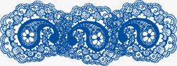 蓝色卡通中式青花瓷花纹素材