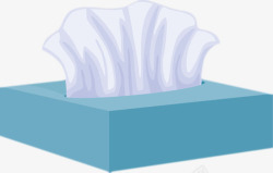餐巾纸盒子蓝色包装的抽纸卡通高清图片