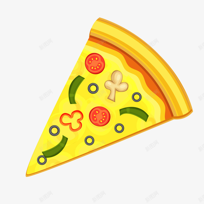 黄色的披萨食物矢量图ai免抠素材_新图网 https://ixintu.com 三角形 快餐食物 披萨 美食 食物 黄色 矢量图