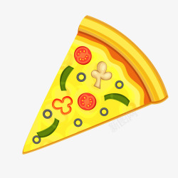 虾仁三角披萨黄色的披萨食物矢量图高清图片