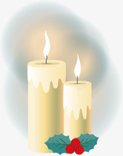 圣诞烛光白色的浪漫圣诞蜡烛矢量图高清图片