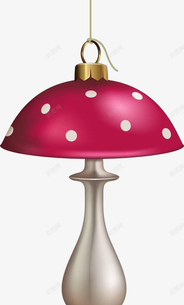 白色圆点装饰粉色蘑菇灯png免抠素材_新图网 https://ixintu.com 圆点 白色 粉色 蘑菇 装饰