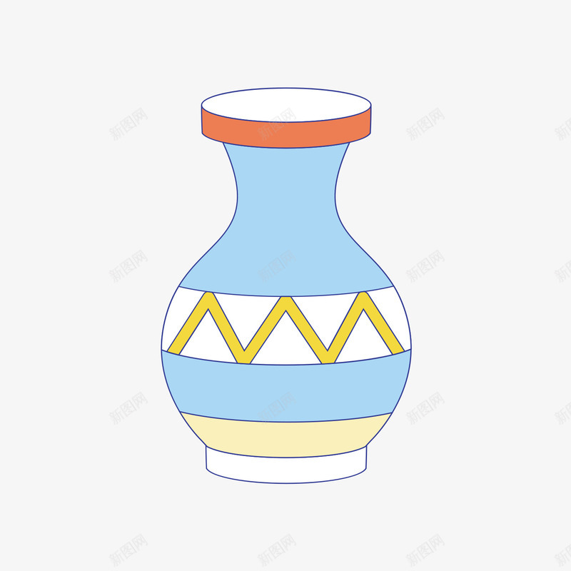 彩色扁平化古典花瓶元素图标png_新图网 https://ixintu.com 三角形 卡通图标 彩色 扁平化 手绘 纹理 花瓶 质感