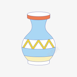 扁平化花瓶彩色扁平化古典花瓶元素图标高清图片