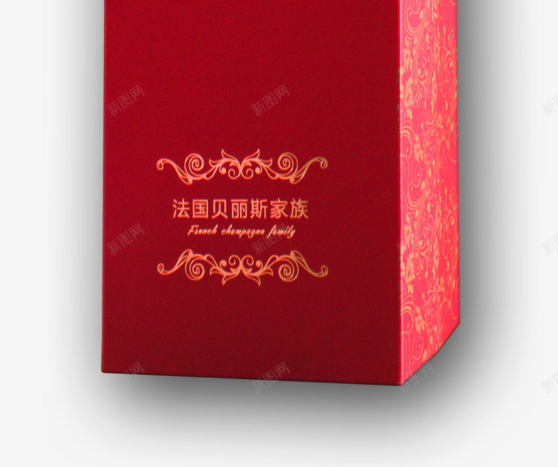 红色金纹红酒包装盒png免抠素材_新图网 https://ixintu.com 包装盒 红色金纹 红酒 装饰 设计