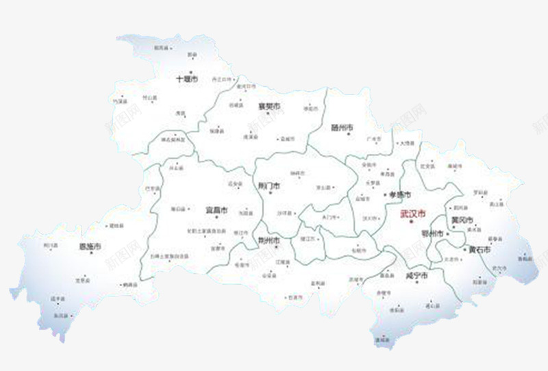 白色湖北地图png免抠素材_新图网 https://ixintu.com 城市 湖北地图 白色