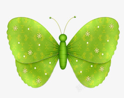 绿色翅膀卡通蝴蝶素材