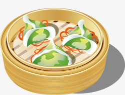 蒸笼饺子卡通三角形饺子矢量图高清图片