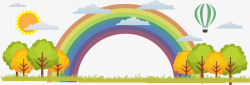 阳光背景彩虹矢量图高清图片