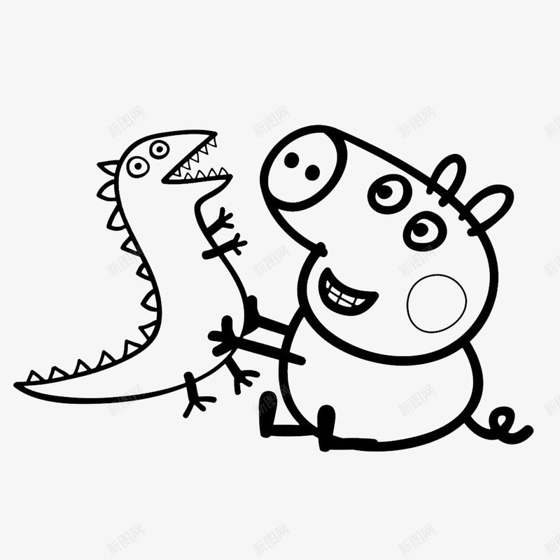 玩耍猪简笔画png免抠素材_新图网 https://ixintu.com 动物 动物剪影 手绘 猪剪影 猪简笔画 玩耍猪简笔画 简洁