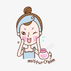 脸部清洁韩国卡通女孩化妆矢量图高清图片