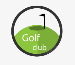 矢量高尔夫球标签卡通简洁扁平化高尔夫球场高清图片