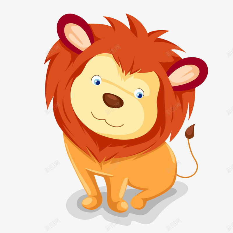 一只微笑的小狮子矢量图ai免抠素材_新图网 https://ixintu.com 动物 卡通 卡通动物 图案 小狮子 微笑 扁平化 狮子 矢量图