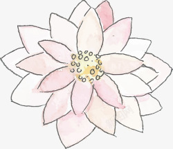 粉红色水彩手绘莲花矢量图素材
